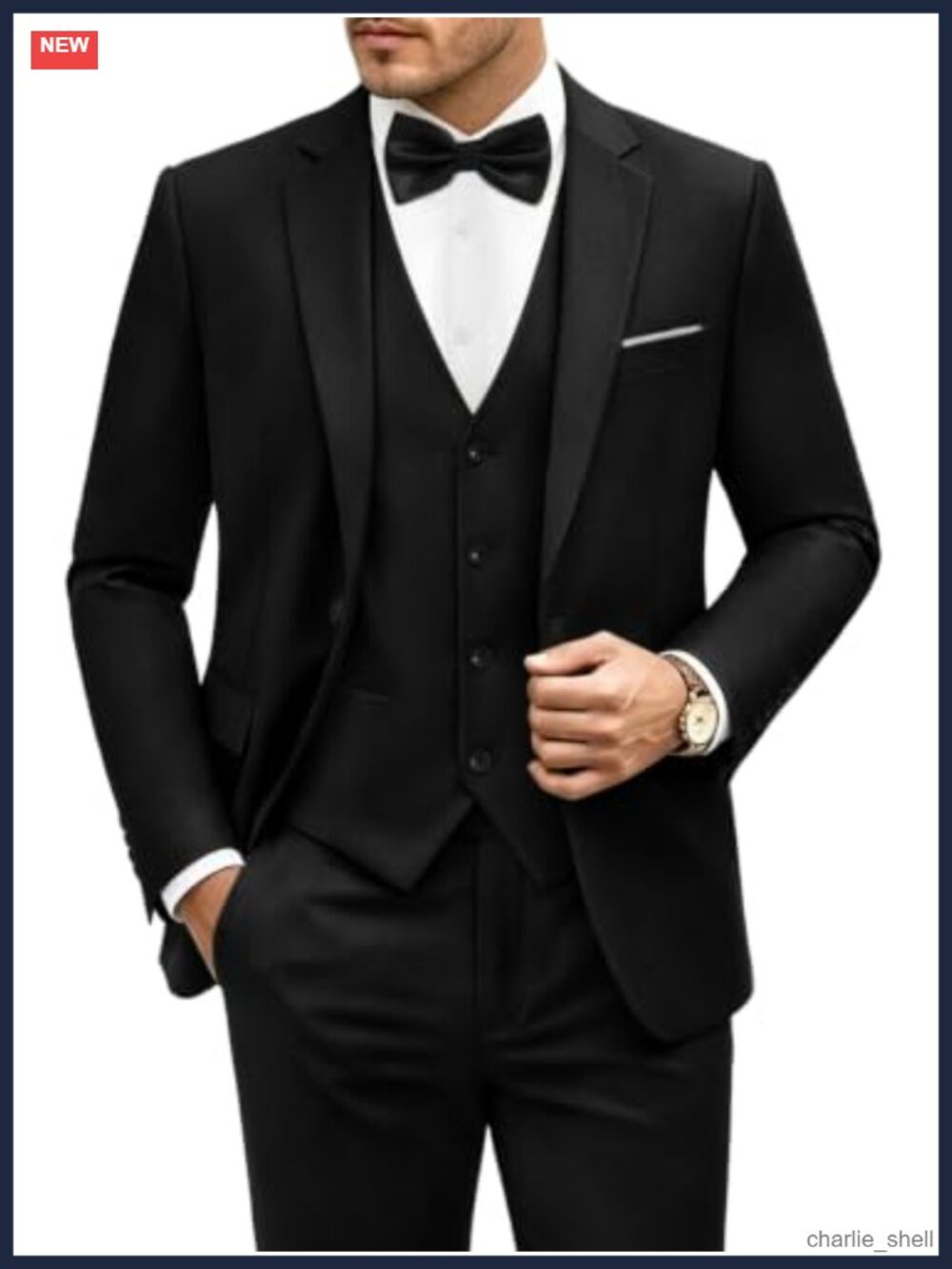 Men's 3 Piece Slim Fit Suit One Button Tuxedo Set